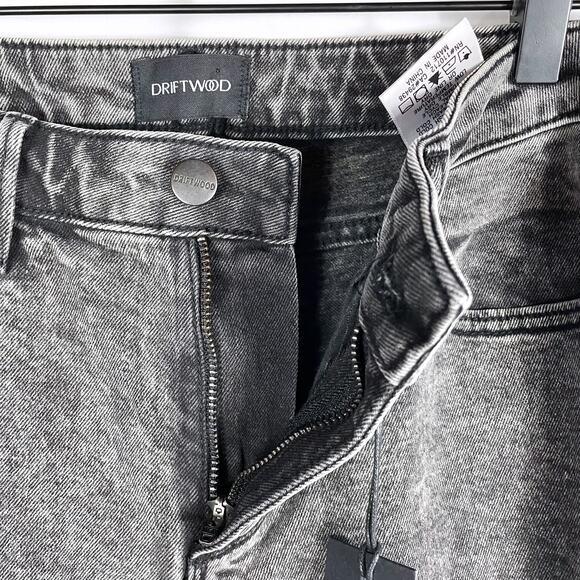 Driftwood Kelly Boot Cut Jeans Grey Acid Wash Mid Rise Embroidered Pockets Sz 28 - Picture 7 of 11